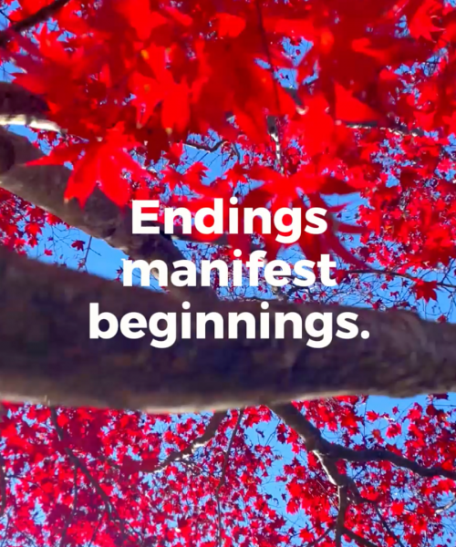 Endings manifest beginnings