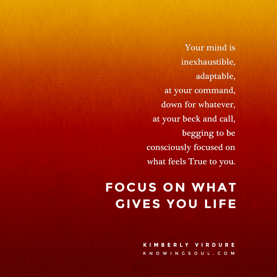 Focus on what gives you Life!